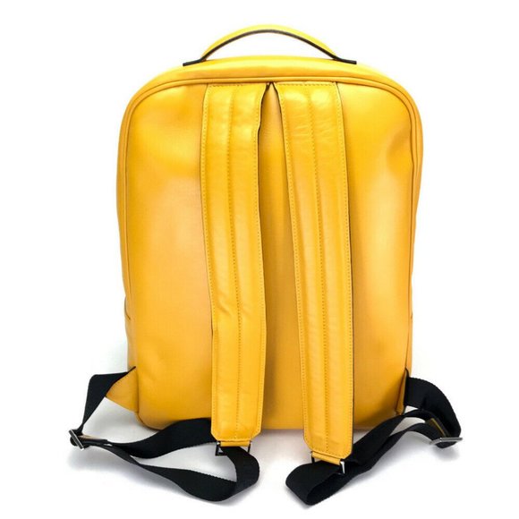 AUTHENTIC A.TESTONI Backpack-Bag yellow Leather - Picture 2 of 8